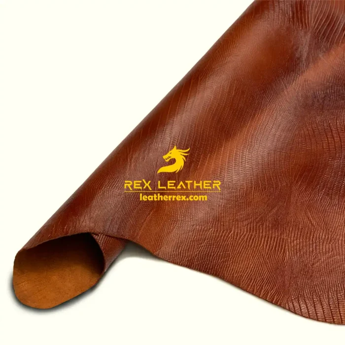 Honey lizard goat leather